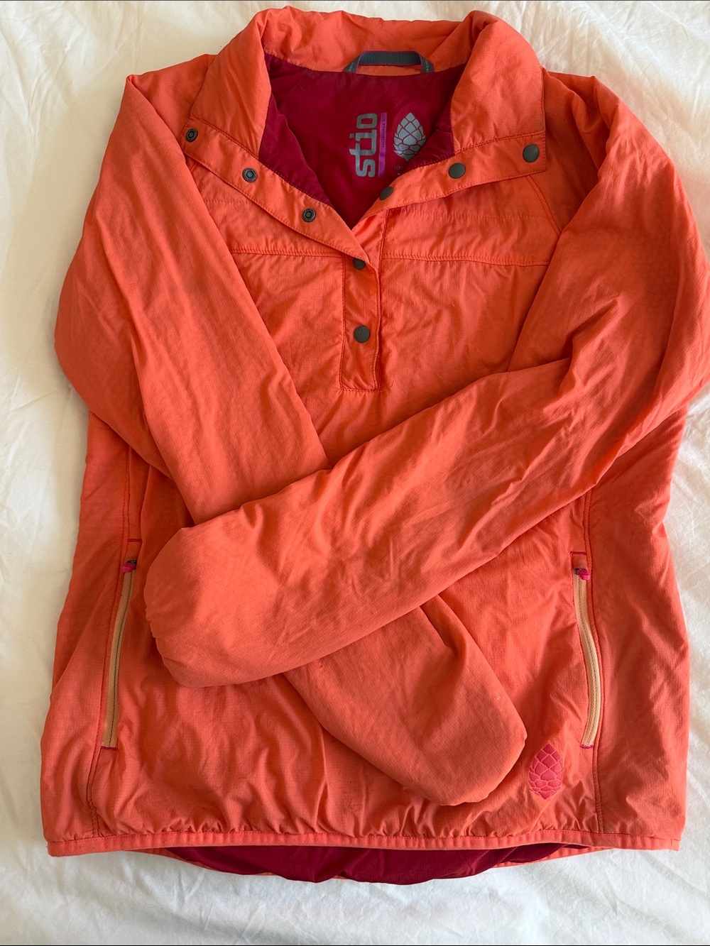 Stio Women's Coral Orange Pullover Ski Jacket